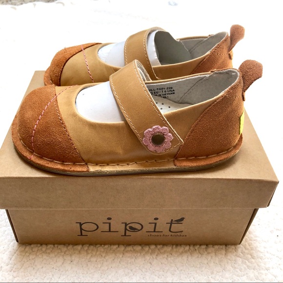 Pipit Caramel Suede Shoes Jill Mini Mary Jane’s 7 - Picture 10 of 13